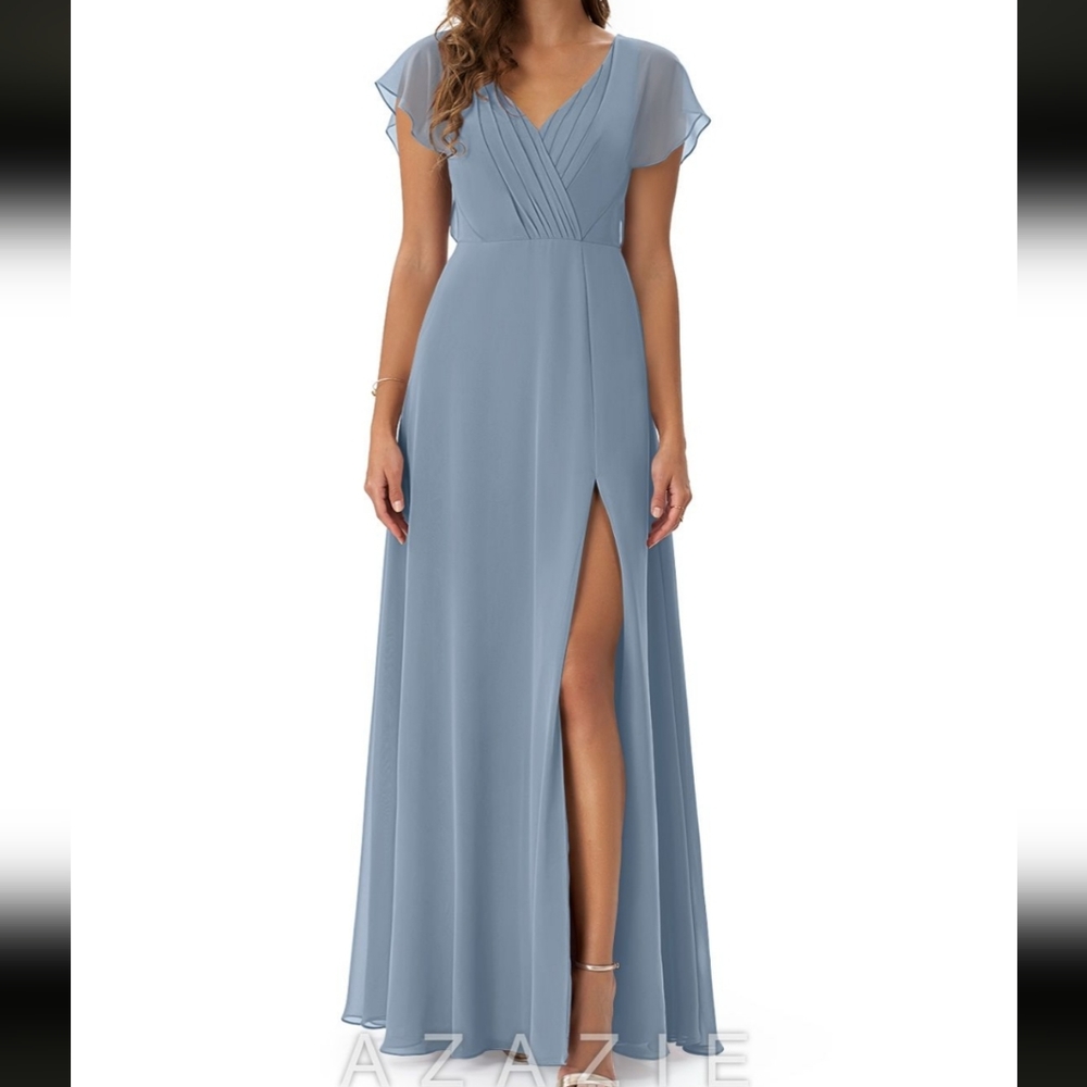 Azazie Rylee bridesmaid dress Dusty Blue